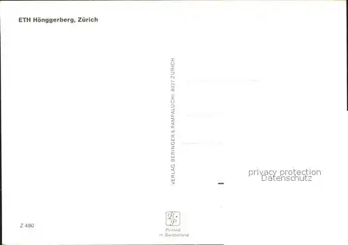 Zuerich ETH Hoenggerberg Teilansichten / Zuerich /Bz. Zuerich City