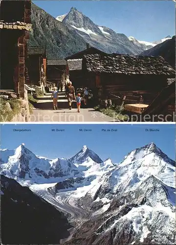 Zinal Sierre Besso et Pte de Zinal Glacier de Zinal Obergabelhorn Cervin Dt Blanche Kat. Zinal Ayer Val d Anniviers