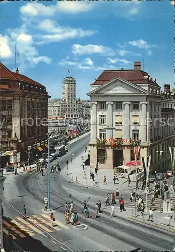 Lausanne Place St Francois et la Tour Bel Air Kat. Lausanne