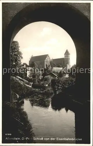 Allenstein Olsztyn Schloss v.d. Eisenbahnbruecke / Olsztyn /