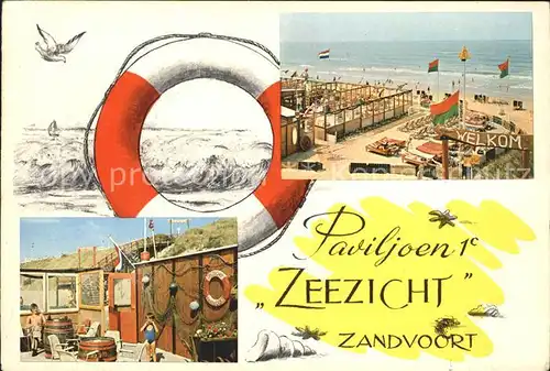 Zandvoort Paviljoen Zeezicht Rettungsring Kat. Niederlande