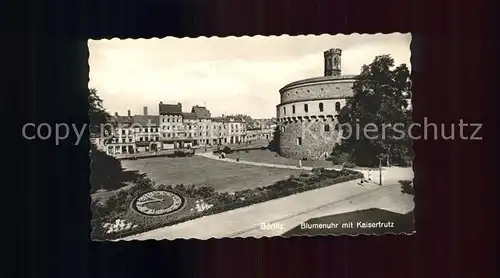 Goerlitz Blumenuhr mit Kaisertrutz Bastei Kat. Goerlitz