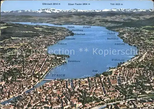 Zuerich ZH Fliegeraufnahme Wollishofen Enge Erlenbach Toedi Horgen / Zuerich /Bz. Zuerich City