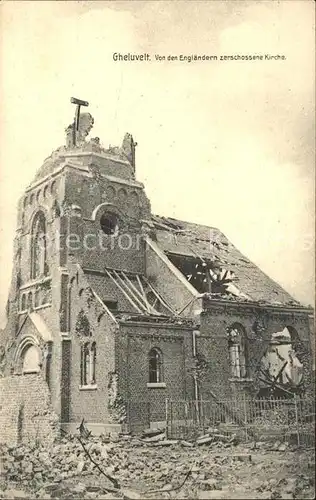 Ypern Ypres West Vlaanderen von Englaendern zerschossene Kirche 1. Weltkrieg Nr. 7650 Kat. Ypern