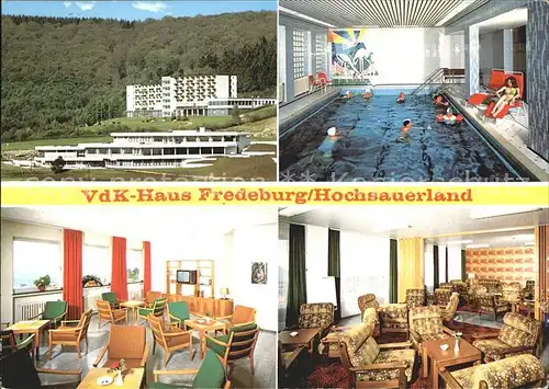 Fredeburg Schmallenberg Sauerland VdK Haus Aufenthaltsraum Hallenbad Kneippkurort Kat. Schmallenberg