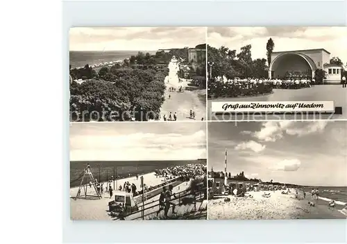 Zinnowitz Ostseebad Usedom Strand Musikpavillon Promenade Sportanlagen am Strand Kat. Zinnowitz