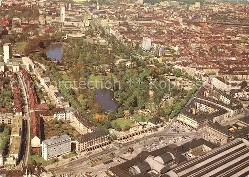 Karlsruhe Fliegeraufnahme Hauptbahnhof Stadtgarten Kat. Karlsruhe