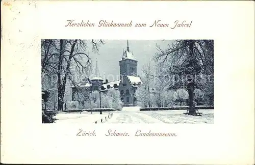 Zuerich Schweizer Landesmuseum Neujahrskarte / Zuerich /Bz. Zuerich City
