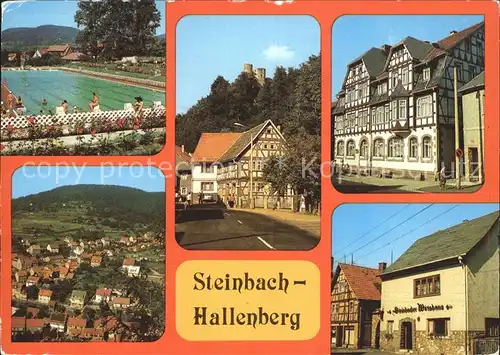 Steinbach Hallenberg Schwimmbad Hallenburg FDGB Erholungsheim Fortschritt Steinbacher Wirtshaus Kat. Steinbach Hallenberg