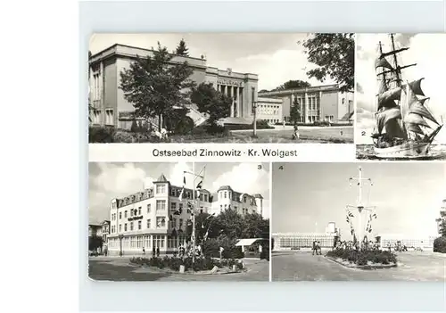 Zinnowitz Ostseebad Usedom Kulturhaus Segelschulschiff Wilhelm Pieck Heim Glueck auf  Kat. Zinnowitz