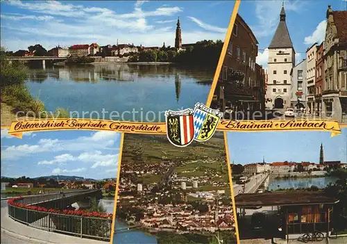 Braunau Inn Oberoesterreich Blick von Braunau nach Simbach Kat. Braunau am Inn