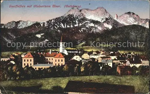 Saalfelden Steinerne Meer Ortsansicht mit Kirche Kat. Saalfelden am Steinernen Meer