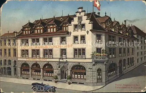 Zuerich Hotel Augustinerhof Schweizer Flagge Automobil / Zuerich /Bz. Zuerich City