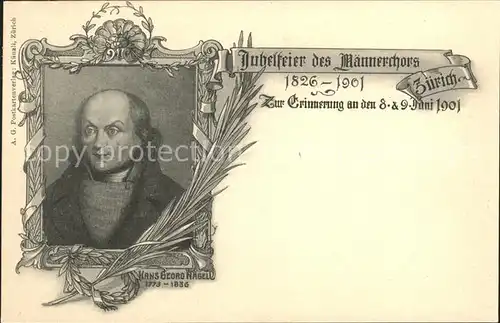 Zuerich Jubelfeier des Maennerchors 1826-1901 / Zuerich /Bz. Zuerich City