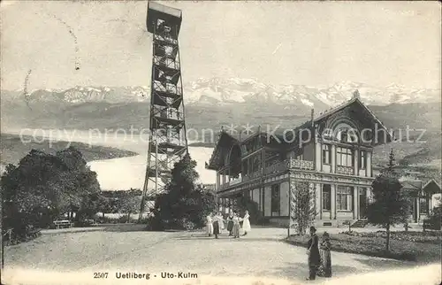 Uetliberg Zuerich Uto Kulm Restaurant Aussichtsturm Zuerichsee Alpenpanorama Kat. Uetliberg