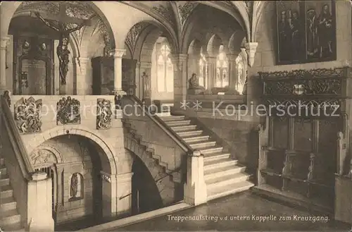 Zuerich Treppenaufgang von unteren Kapelle zum Kreuzgang Landesmuseum / Zuerich /Bz. Zuerich City