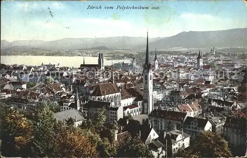 Zuerich Panorama Blick vom Polytechnikum aus Zuerichsee / Zuerich /Bz. Zuerich City