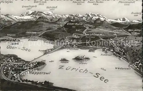 Zuerichsee und Umgebung Alpenpanorama aus Vogelperspektive / Zuerich /Bz. Zuerich City
