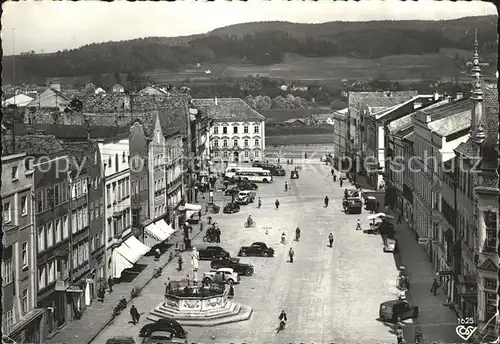 Braunau Inn Oberoesterreich Stadtplatz gegen Simbach Brunnen Kat. Braunau am Inn