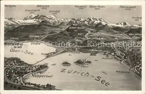 Zuerichsee und Umgebung Alpenpanorama aus der Vogelschau / Zuerich /Bz. Zuerich City