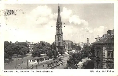 Karlsruhe Durlacher Tor Bernharduskirche Kat. Karlsruhe