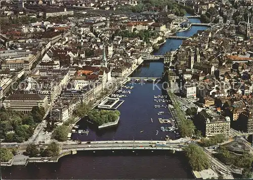 Zuerich Limmat Bruecke Altstadt Fliegeraufnahme / Zuerich /Bz. Zuerich City