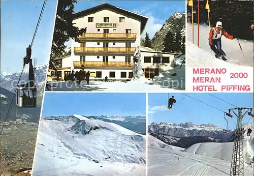 Meran Hotel Piffing Seilbahn Lift Skipiste Kat. Merano