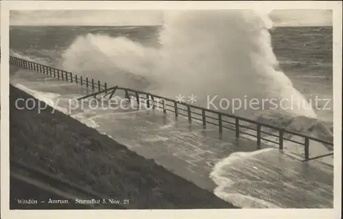 Wittduen Nordseebad Amrum Sturmflut Kat. Wittduen