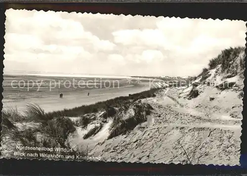 Wittduen Nordseebad Amrum Blick nach Wriakhoern und Kniepsand Kat. Wittduen