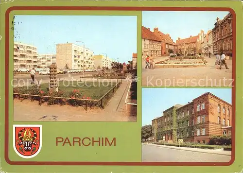 Parchim Mecklenburg Vorpommern Weststadt Wilhelm Pieck Platz Goethe Oberschule Kat. Parchim