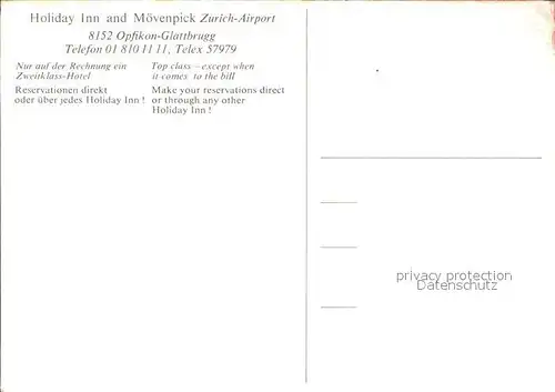 Zuerich Airport Holiday Inn und Moevenpick Illustration / Zuerich /Bz. Zuerich City