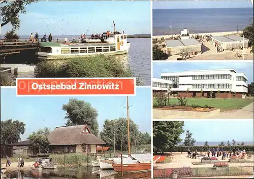 Zinnowitz Ostseebad Usedom Bootshafen am Achterwasser Strand Ferienheime IG Wismut und Roter Oktober Kat. Zinnowitz