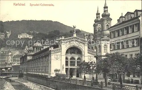 Karlsbad Eger Boehmen Sprudel Colonade Kat. Karlovy Vary