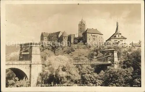 Karlsbad Eger Boehmen Schloss Elbogen mit Kettenbruecke Kat. Karlovy Vary