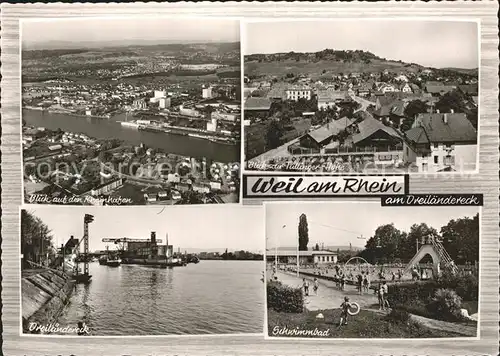 Weil Rhein Schwimmbad Dreilaendereck Rheinhafen / Weil am Rhein /Loerrach LKR
