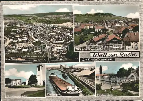 Weil Rhein Rheinhafen Sankt Johanneskirche Schwimmbad / Weil am Rhein /Loerrach LKR