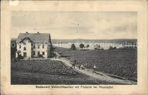 Neustaedtel Sachsen Erzgebirge Restaurant Waldschloesschen Filzteich  Kat. Schneeberg