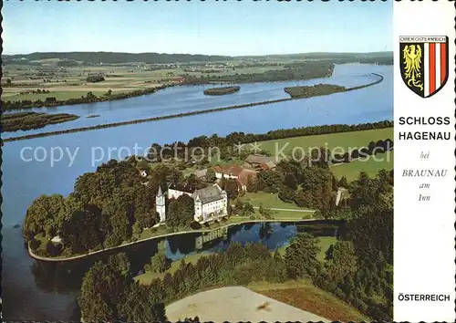 Braunau Inn Oberoesterreich Fliegeraufnahme mit Schloss Hagenau Kat. Braunau am Inn