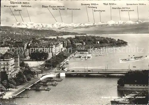 Zuerich Pfannenstock Toedi Scheerhorn Bruecke Dampfer  / Zuerich /Bz. Zuerich City