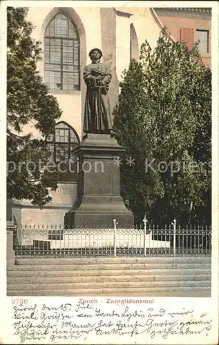 Zuerich Zwinglidenkmal Statue / Zuerich /Bz. Zuerich City