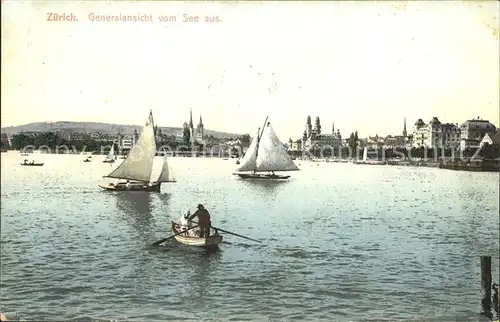 Zuerich Generalansicht vom See aus Boote / Zuerich /Bz. Zuerich City