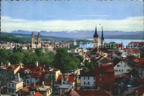 Zuerich Stadtbild mit Blick auf Alpen / Zuerich /Bz. Zuerich City
