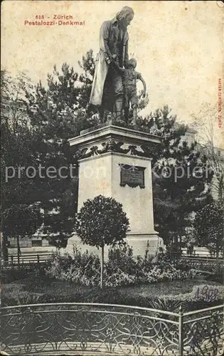 Zuerich Pestalozzi Denkmal Statue / Zuerich /Bz. Zuerich City
