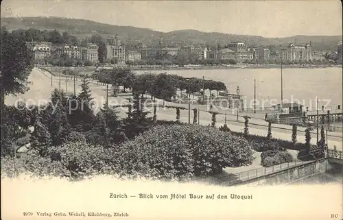 Zuerich Blick vom Hotel Baur auf den Utoquai Zuerichsee / Zuerich /Bz. Zuerich City