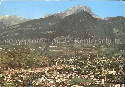 Meran Panorama mit Ilfinger Sarntaler Alpen Kat. Merano