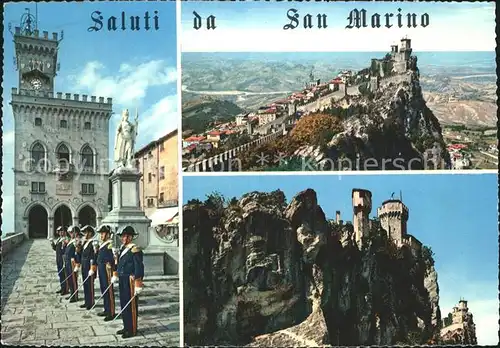 San Marino San Marino Burgansichten mit Gardesoldaten Kat. San Marino