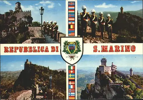 San Marino San Marino mit Burg und Gardesoldaten Kat. San Marino