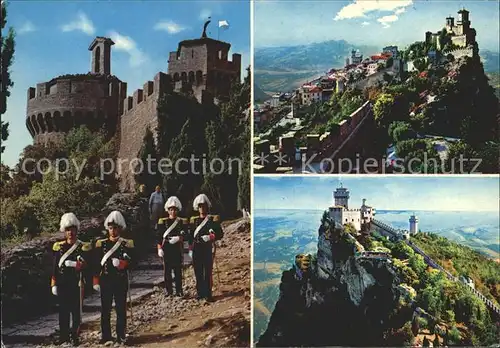 San Marino San Marino Burg mit Gardesoldaten Kat. San Marino