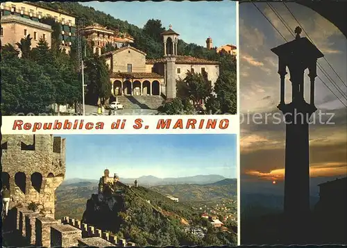 San Marino San Marino Monumento S. Francesco tramonto Kat. San Marino