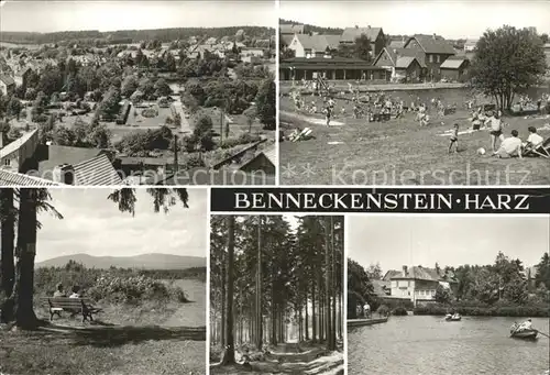 Benneckenstein Panorama Schwimmbad Ruhebank Waldweg Gondelteich Kat. Benneckenstein